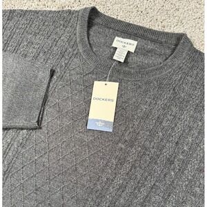 NEW Dockers Mens Fisherman Style Pullover Crewneck Sweater Gray XXL
